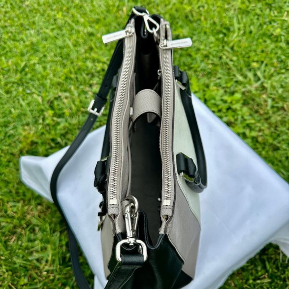 MICHAEL Michael Kors Sutton Stripe Convertible Medium Saffiano Leather Satchel - Picture 9 of 16